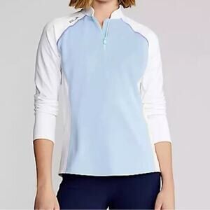 RLX Ralph‎ Lauren $148 Golf Quarter-Zip Stretch Jersey Pullover shirt top L